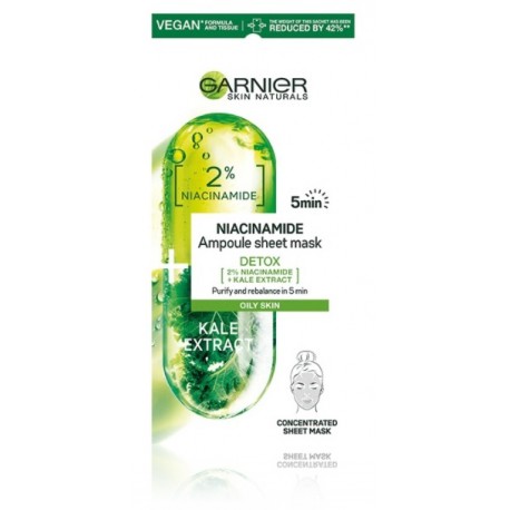 Garnier Niacinamide Ampoule Sheet Mask освежающая листовая маска для лица 1 шт.