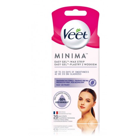 Veet Minima Easy Gel восковые полоски для депиляции лица