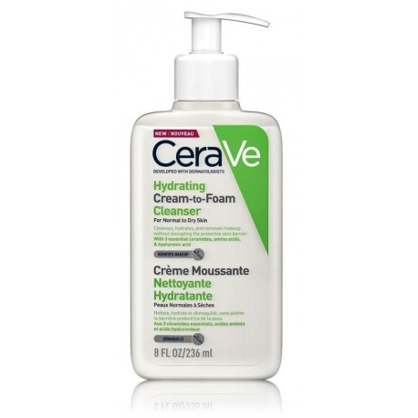 CeraVe Hydrating Hydrating Cream-to-Foam Cleanser кремовое очищающее средство для лица