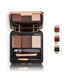 Makeup Revolution Brow Sculpt Kit 2.2 g. antakių priežiūros rinkinys (antakių gelis, pudra, švytėjimo priemonė, pincetas, šepetėlis)