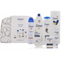 Dove Beauty For All rinkinys (dušo gelis 250ml + šampūnas 250ml + antiperspirantas 150ml + muilas 100g + kūno pienelis 250ml + kosmetinė)