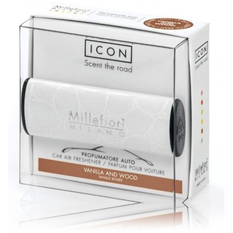 Millefiori Milano Icon Leather Metal Vanilla & Wood аромат для автомобиля