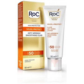 ROC Soleil-Protect Anti-Wrinkle Smoothing Fluid SPF50+ apsauginis fluidas nuo saulės veidui mažinanti senėjimo požymius