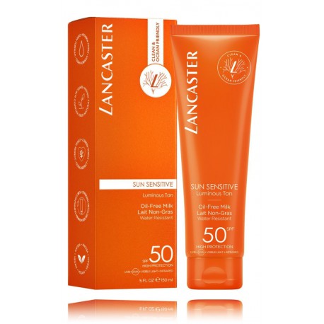 Lancaster Sun Sensitive Oil-Free Milk SPF50 apsauginis pienelis nuo saulės kūnui