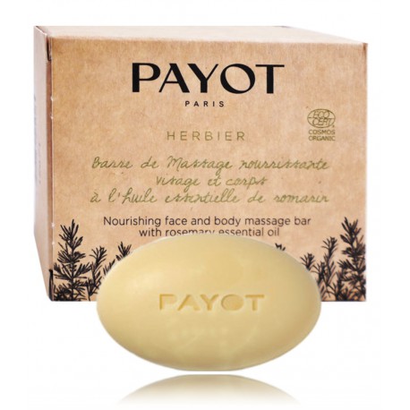 Payot Herbier Face & Body Massage Bar maitinantis muilas veidui ir kūnui su ekologišku rozmarinų eteriniu aliejumi