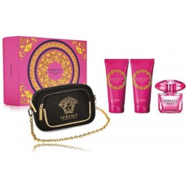 Versace Bright Crystal Absolu rinkinys moterims(90 ml. EDP + kūno losjonas 100 ml. + dušo želė 100 ml. + rankinė)