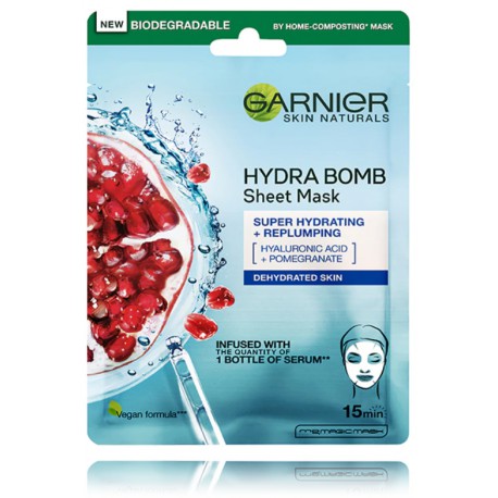 Garnier Skin Naturals Hydra Bomb Super Hydrating + Replumping Sheet Mask тканевая маска для очень сухой кожи лица