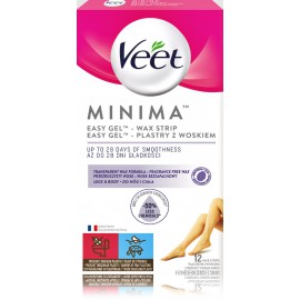 Veet Minima Easy Gel восковые полоски для депиляции ног и тела, чувствительной кожи