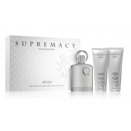 Afnan Supremacy Silver rinkinys vyrams (100 ml. EDP + 100 ml. balzamas po skutimosi + 100 ml. dušo gelis)