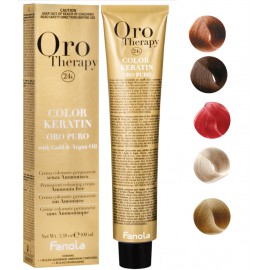 Fanola Oro Therapy Oro Puro Color Keratin Gold & Argan Oil Permanent Coloring Cream dažomasis kremas plaukams be amoniako