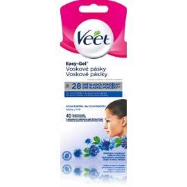 Veet Easy-Gel Wax Strips Face depiliacinės vaško juostelės veidui, jautriai odai