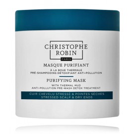 Christophe Robin Purifying Mask with Thermal Mud giliai valanti kaukė plaukams su su terminu moliu