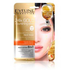 Eveline 24k Gold Nourishing Elixir питательная тканевая маска для лица