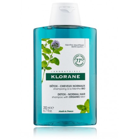 Klorane Detox Shampoo With Organic Mint gaivinantis šampūnas