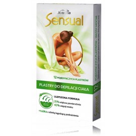 Joanna Sensual Patches for Body Hair Removal Strong Hair pleistrai depiliacijai  (12 vnt. pleistrai + 10 ml. aliejus)