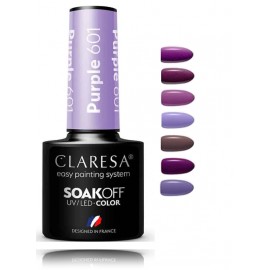 Claresa Soak Off UV/LED Color Purple ilgalaikis hibridinis nagų lakas