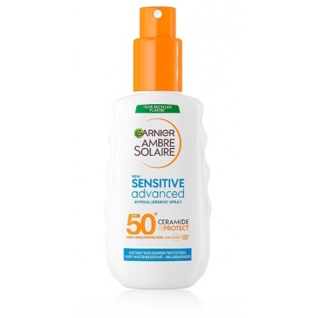 Garnier Ambre Solaire Sensitive Advanced Spray SPF50+ Ceramide Protect спрей солнцезащитный крем