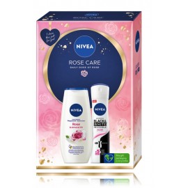 Nivea Rose Care rinkinys moterims (dušo gelis 250 ml. + purškiamas antiperspirantas 150 ml.)