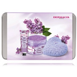 Dermacol Flower Care Lilac набор по уходу за телом (30 мл. крем для рук + 200 г. скраб для тела + 130 г. свеча)