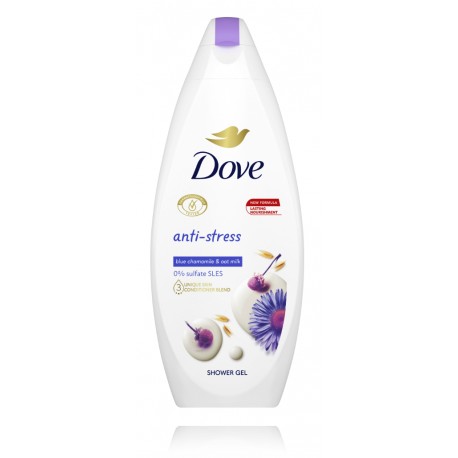 Dove Anti-Stress Blue Chamomile & Oat Milk Shower Gel гель для душа антистресс