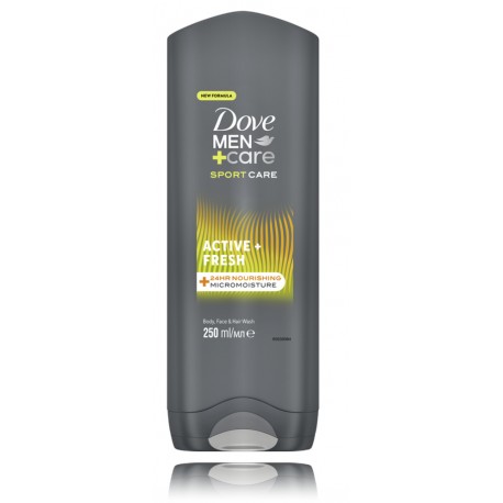 Dove Men + Care Sport Care Active + Fresh 3in1 Shower Gel dušo gelis vyrams