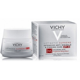 Vichy Liftactiv Supreme HA SPF30 stangrinantis dieninis veido kremas nuo raukšlių jautriai odai