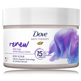 Dove Bath Therapy Renew Wild Violet & Pink Hibiscus Body Scrub kūno šveitiklis