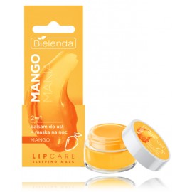 Bielenda Lip Care Sleeping Mask 2in1 Mango Mania balzamas ir naktinė lūpų kaukė