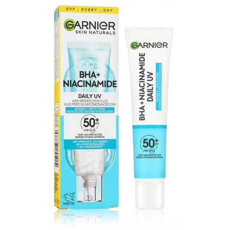 Garnier Pure Active BHA+ Niacinamide Daily UV Anti-Imperfection Fluid увлажняющий крем для лица от солнца