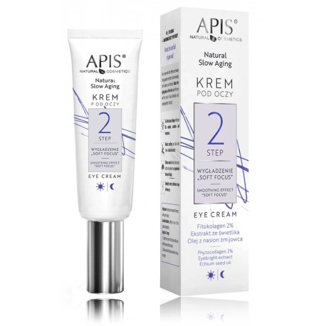 Apis Natural Slow Aging Eye Cream Step 2 Smoothing Effect Soft Focus glotninantis kremas paakiams