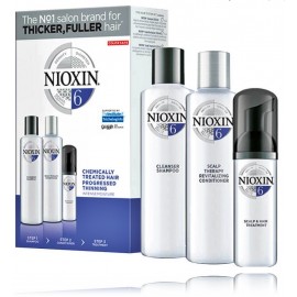 Nioxin System 6 rinkinys nuo plaukų slinkimo pažeistiems plaukams (150 ml. šampūnas + 150 ml. kondicionierius + 40 ml. spec. priemonė)