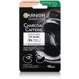 Garnier SkinActive Charcoal Caffeine Depuffing Eye Mask тканевая маска для глаз