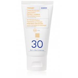 Korres Yoghurt Tinted Sunscreen SPF30 atspalvį suteikiantis veido kremas nuo saulės