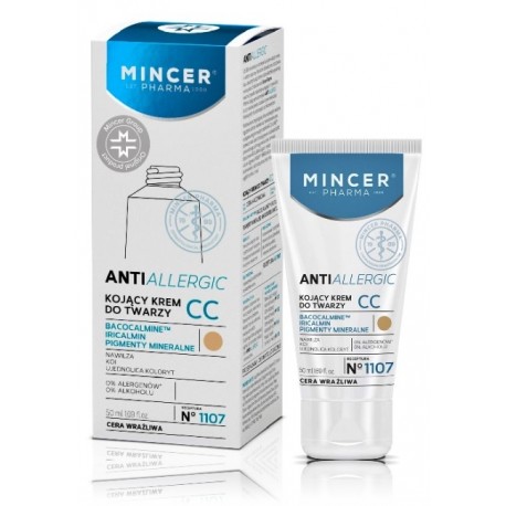 MINCER PHARMA Antiallergic No.1107 Soothing CC Face Cream raminantis CC kremas jautriai veido odai