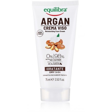 Equilibra Argan Moisturizing Face Cream drėkinantis veido kremas su argano aliejumi