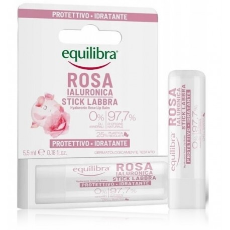 Equilibra Hyaluronic Rose Lip Balm drėkinamasis lūpų balzamas