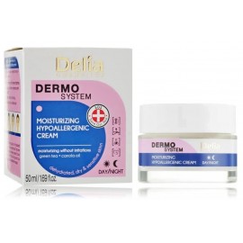 Delia Cosmetics Dermo System Moisturizing Cream dieninis ir naktinis drėkinantis hipoalerginis veido kremas