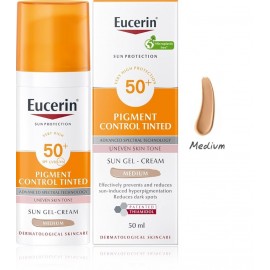 Eucerin Sun Protection Pigment Control Tinted Sun SPF50+ защитный тонирующий гель/солнцезащитный крем для лица