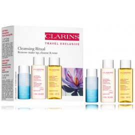 Clarins Cleansing Ritual rinkinys moterims (30 ml. makiažo valiklis + 50 ml. valomasis pienelis + 50 ml. losjonas)