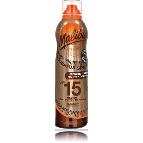 Malibu Continuous Spray Bronzing Oil Coconut SPF15 солнцезащитный спрей