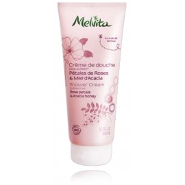 Melvita Rose Petals & Acacia Honey Shower Cream ekologiškas dušo kremas visiems odos tipams