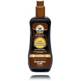 Australian Gold Dark Tanning Accelerator Spray Gel tamsų įdegį skatinantis purškiamas gelis kūnui su bronzantais