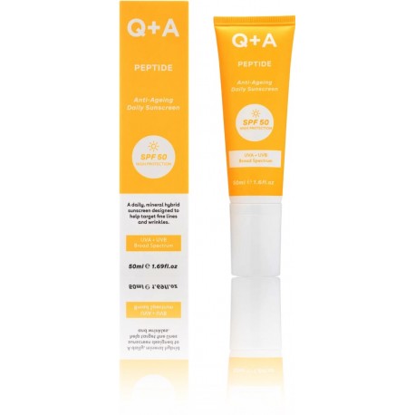 Q+A Peptide Anti-Ageing Daily Sunscreen SPF50 солнцезащитный крем для лица