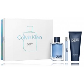 Calvin Klein Defy rinkinys vyrams (100 ml. EDT + 10 ml. EDT + 100 ml. dušo gelis)