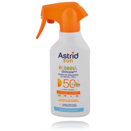 Astrid Sun Family Trigger Milk Spray SPF50 солнцезащитный спрей для всей семьи