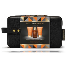 Baylis & Harding Men Signature Collection rinkinys vyrams (100 ml. prausiklis + 50 ml. balzamas + 50 ml. veido prausiklis + kosmetinė)