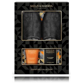 Baylis & Harding Men Signature Collection rinkinys vyrams (140 ml. dušo gelis + 100 g. muilas + šlepetės)