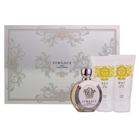 Versace Eros pour Femme rinkinys moterims (50 ml. EDP + 50 ml. kūno losjonas + 50 ml. dušo gelis)